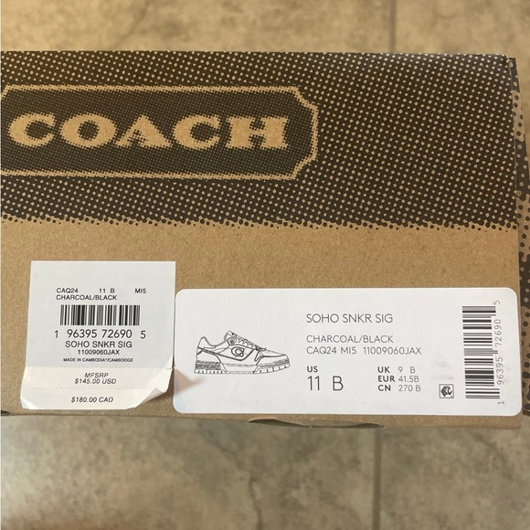 Coach women’s SOHO black/charcoal Sneakers - Picture 3 of 4